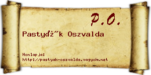 Pastyák Oszvalda névjegykártya